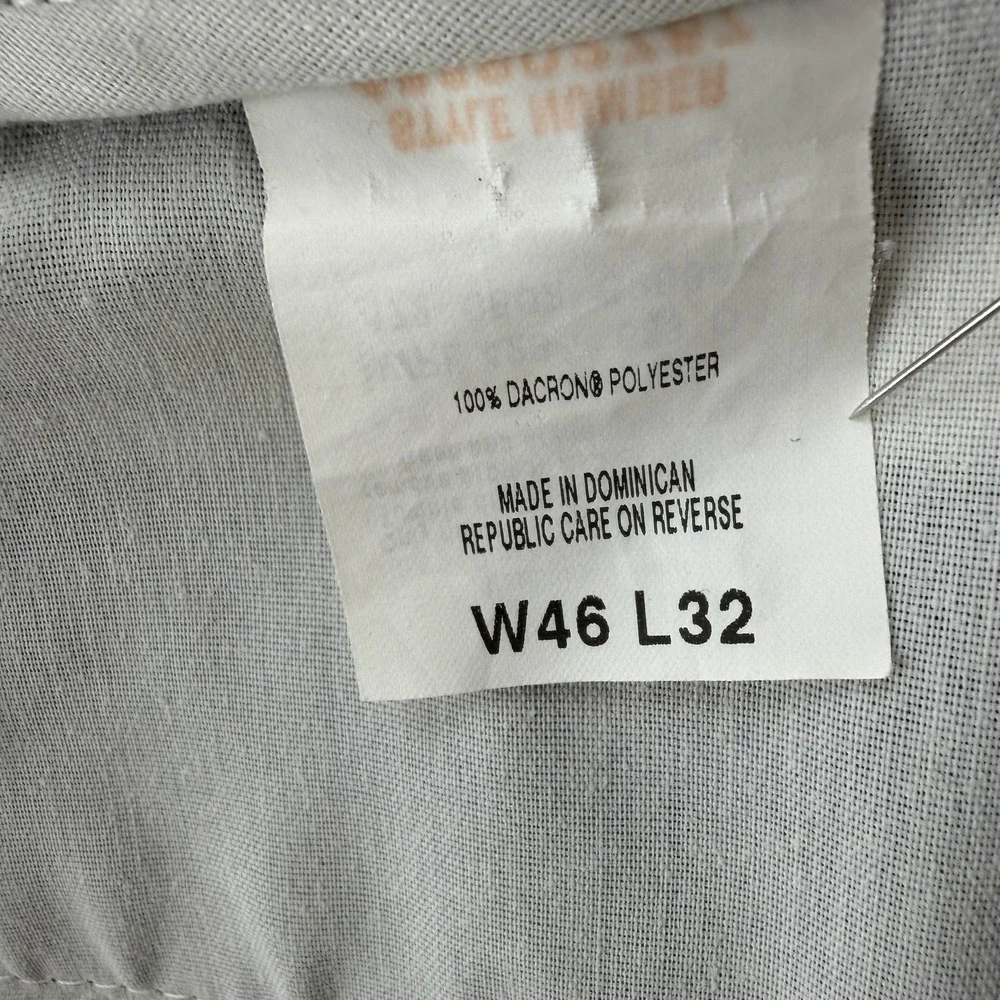 Levis Action Slacks Pants Mens 46x32 (46x27)‎ Gray Flat Front Dress Slacks